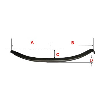 Trailer Leaf Spring 1-Leaf, Low Arch with 11,200 lb. capacity - Replaces TRA-021