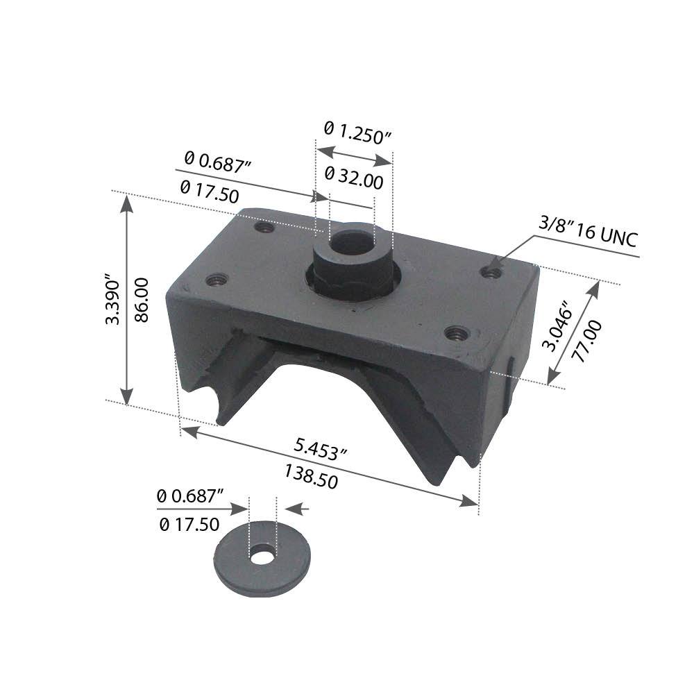 Rear Motor Mount for International-Navistar - Replaces 1664728C1, 1664728C2