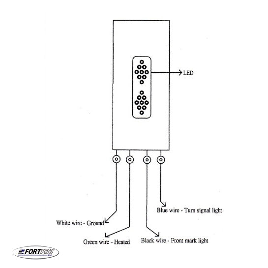 Fortpro 6 1/2"x16" Stainless Steel West Coast Heated Mirror with Clearance LED Light | F245675