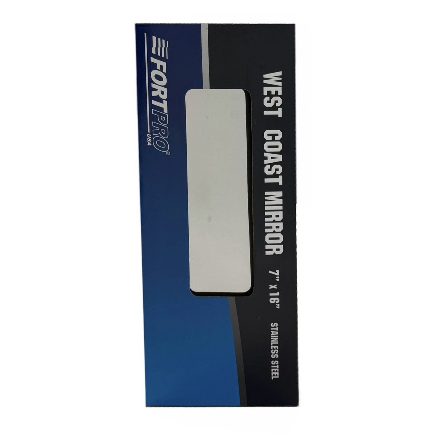 Fortpro 7" x 16" Stainless Steel West Coast Mirror, Heated with Convex section | F247532