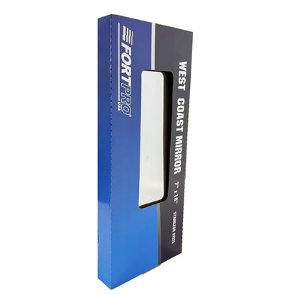 Fortpro 7" x 16" Stainless Steel West Coast Mirror, Heated with Convex section | F247532