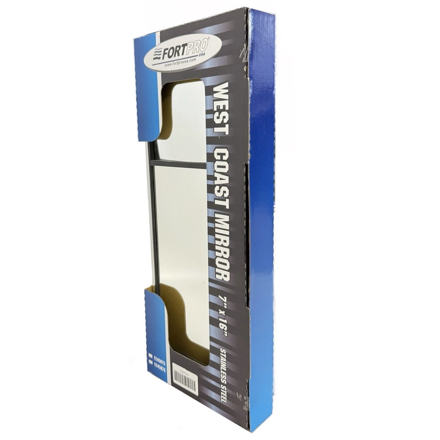 Fortpro 7" x 16" Stainless Steel West Coast Mirror, Heated with Convex section | F247532