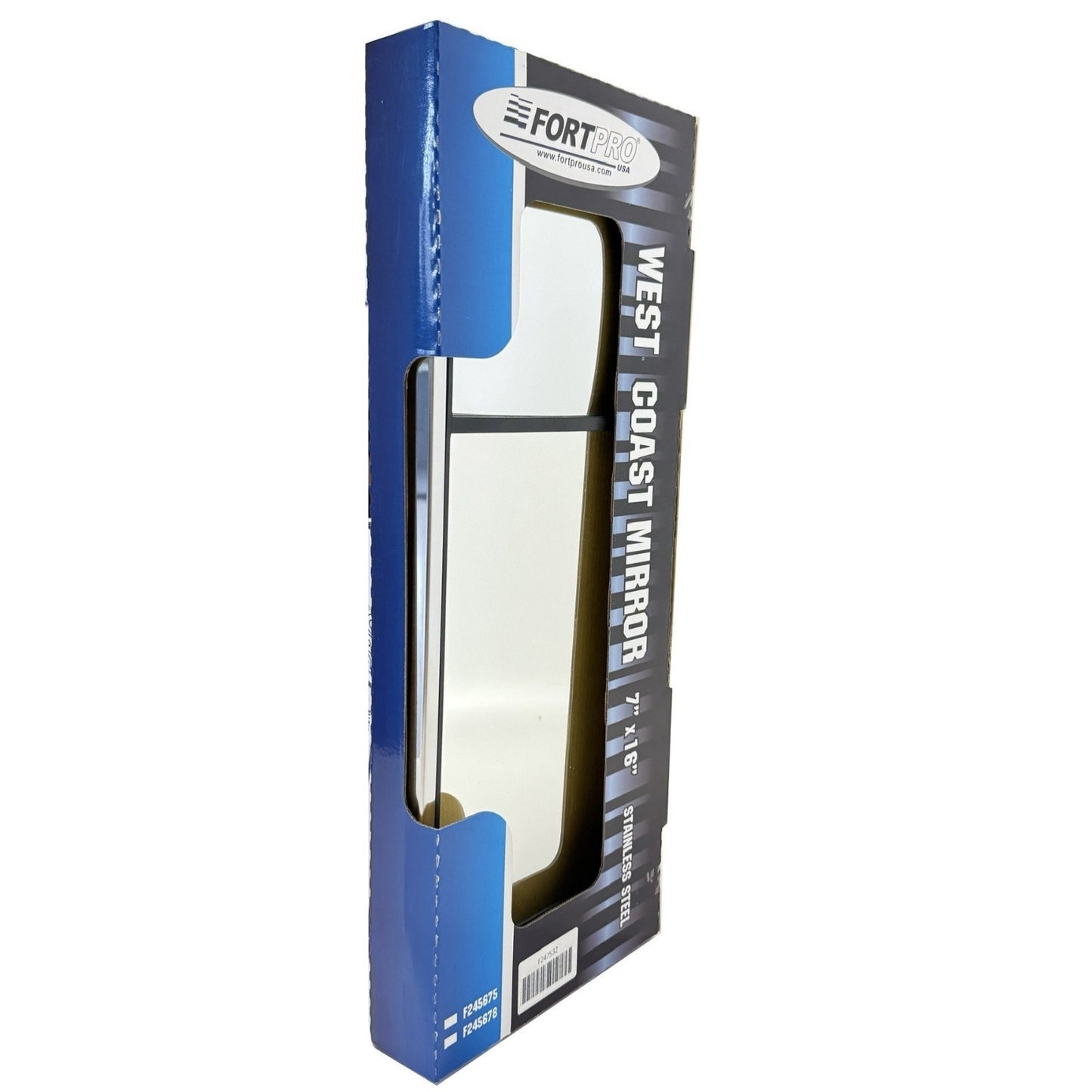 Fortpro 7" x 16" Stainless Steel West Coast Mirror, Heated with Convex section | F247532