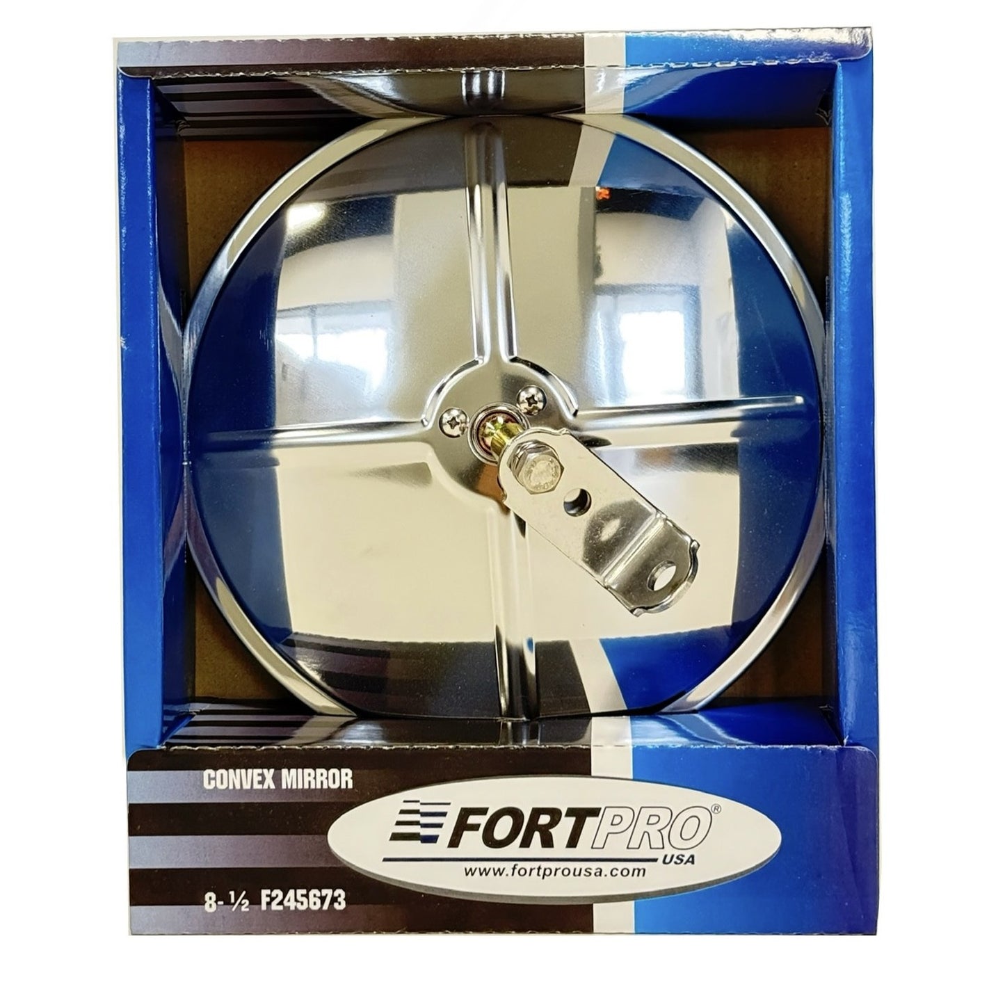 Fortpro 8 1/2" Convex Mirror Stainless Steel with Center Stud Mount | F245673
