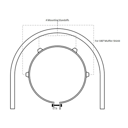 Fortpro 10" Muffler Clamp for 180° Shield Mount | F247811EC