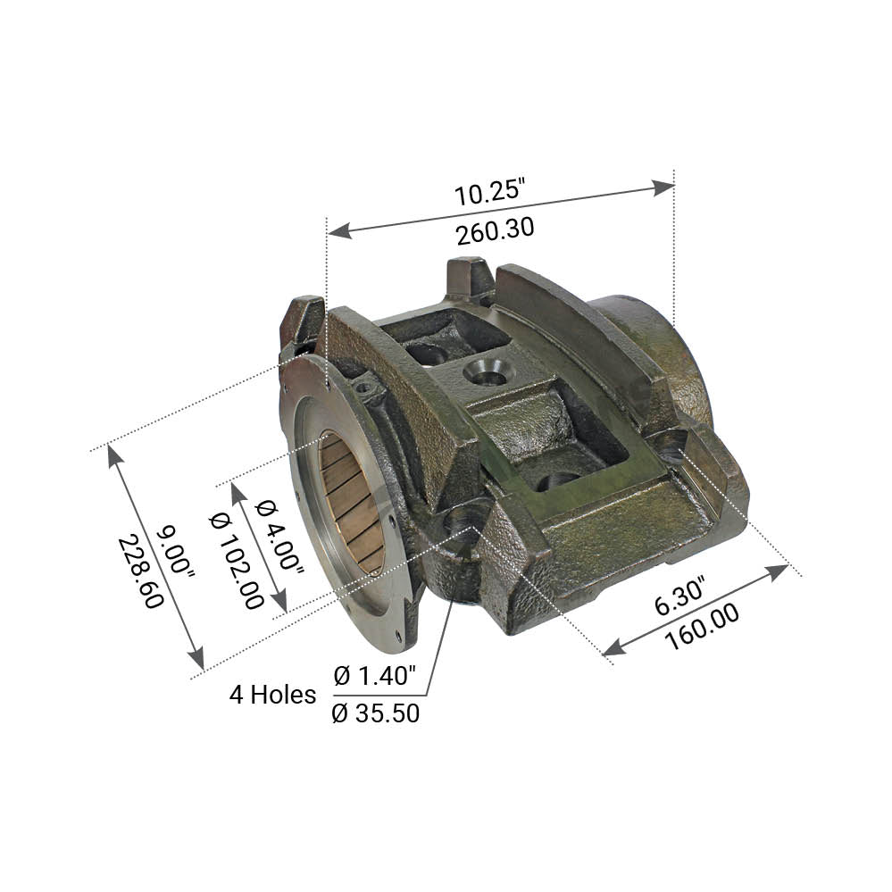 Trunnion Assembly for Mack 5" Spring SS58 - Replaces 39QK24C, 39QK327