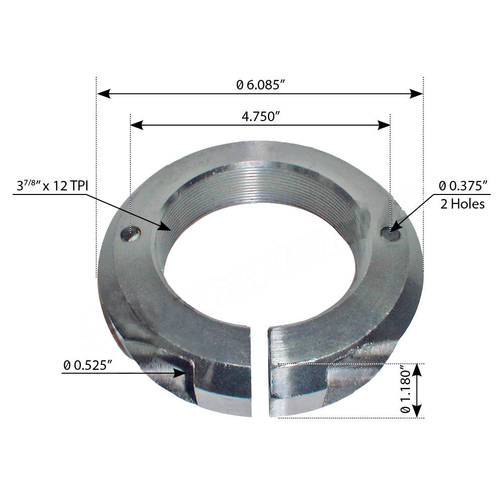 Trunnion Nut for Mack 4" Spring SS50, 5" Spring SS58 - Replaces 25QJ220BP2