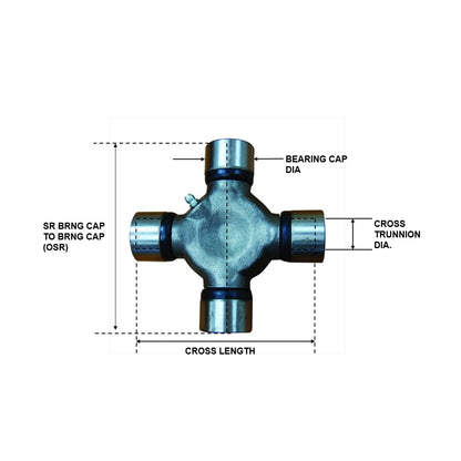 Fortpro U Joint Outside Snap Ring Style Replaces 5-160X - 1410 Series | F276105