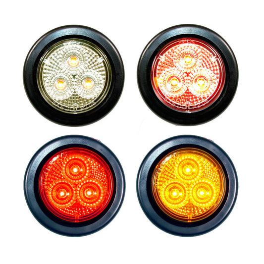 Fortpro 2" Round Clearance/Marker Led Light with 3 LEDs