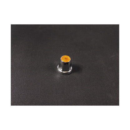 Fortpro 33mm x 2 1/8" Chrome Push-On Nuts Covers with Amber Top Reflector - 10 Pack | F247616-A-10QTY