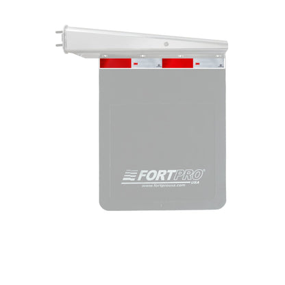 Fortpro 24"x3" Aluminum Plate with 3M Reflective Tape For Straight Mud Flap Hanger Sold By Pair | F247595