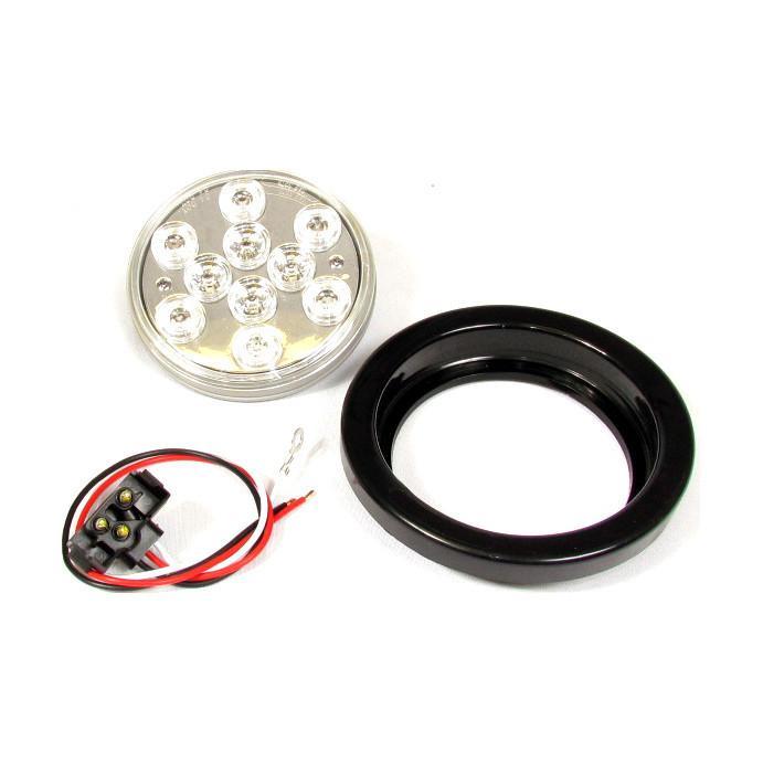 4" Round 10 Led lights - Clear - Red | F235156