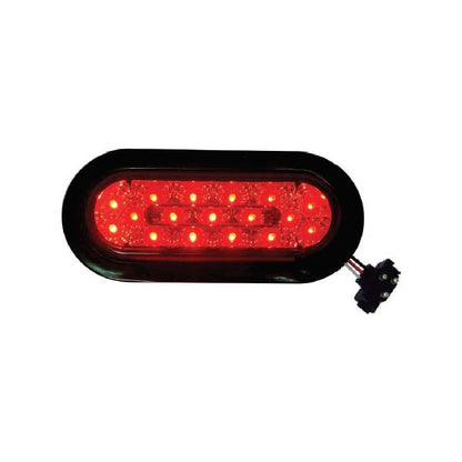 Fortpro 6" Red Oval Marker/Tail/Stop/Turn Led Light with 17 LEDs