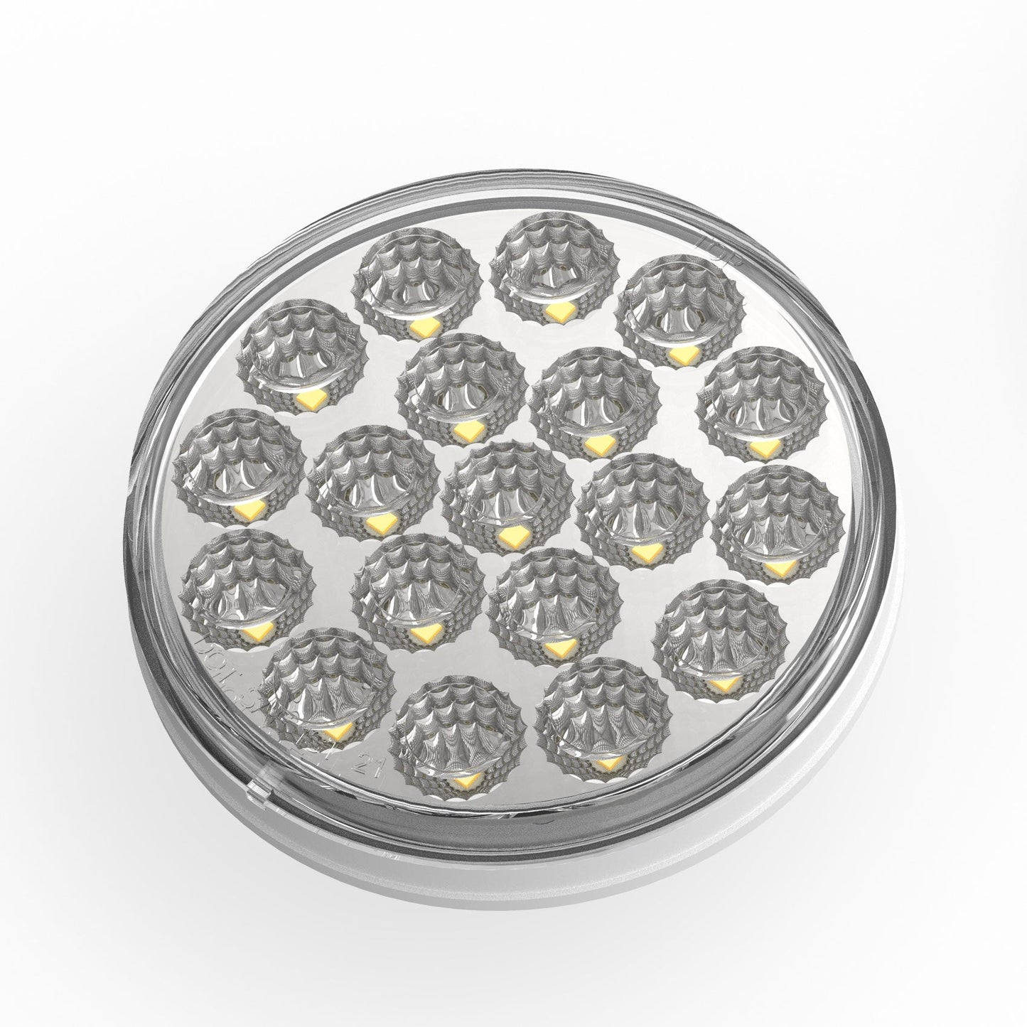 Fortpro 4” Round Dual Function Multivoltage LED Lights - Red & Ambar LED/Clear Lens | F238708
