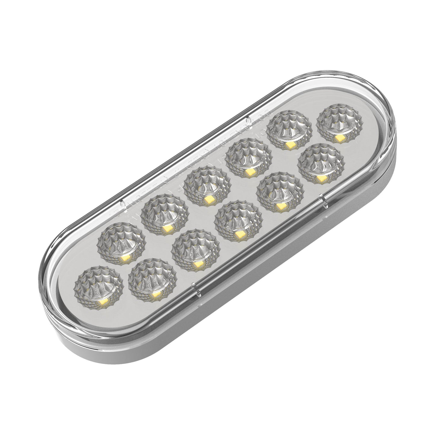 Fortpro 6” Oval Dual Function Multivoltage LED Lights - Red & Ambar LED/Clear Lens | F238711