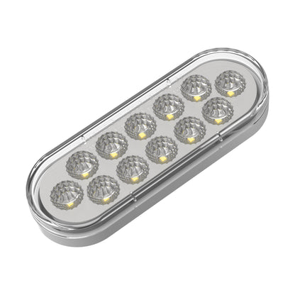 Fortpro 6” Oval Dual Function Multivoltage LED Lights - Red & Ambar LED/Clear Lens | F238711