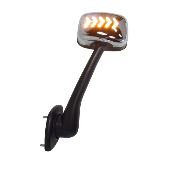 Fortpro Chrome Hood Mirror w/ Led Turn Light Replacement for Freightliner Cascadia 2008-2016 - Driver Side | F247655