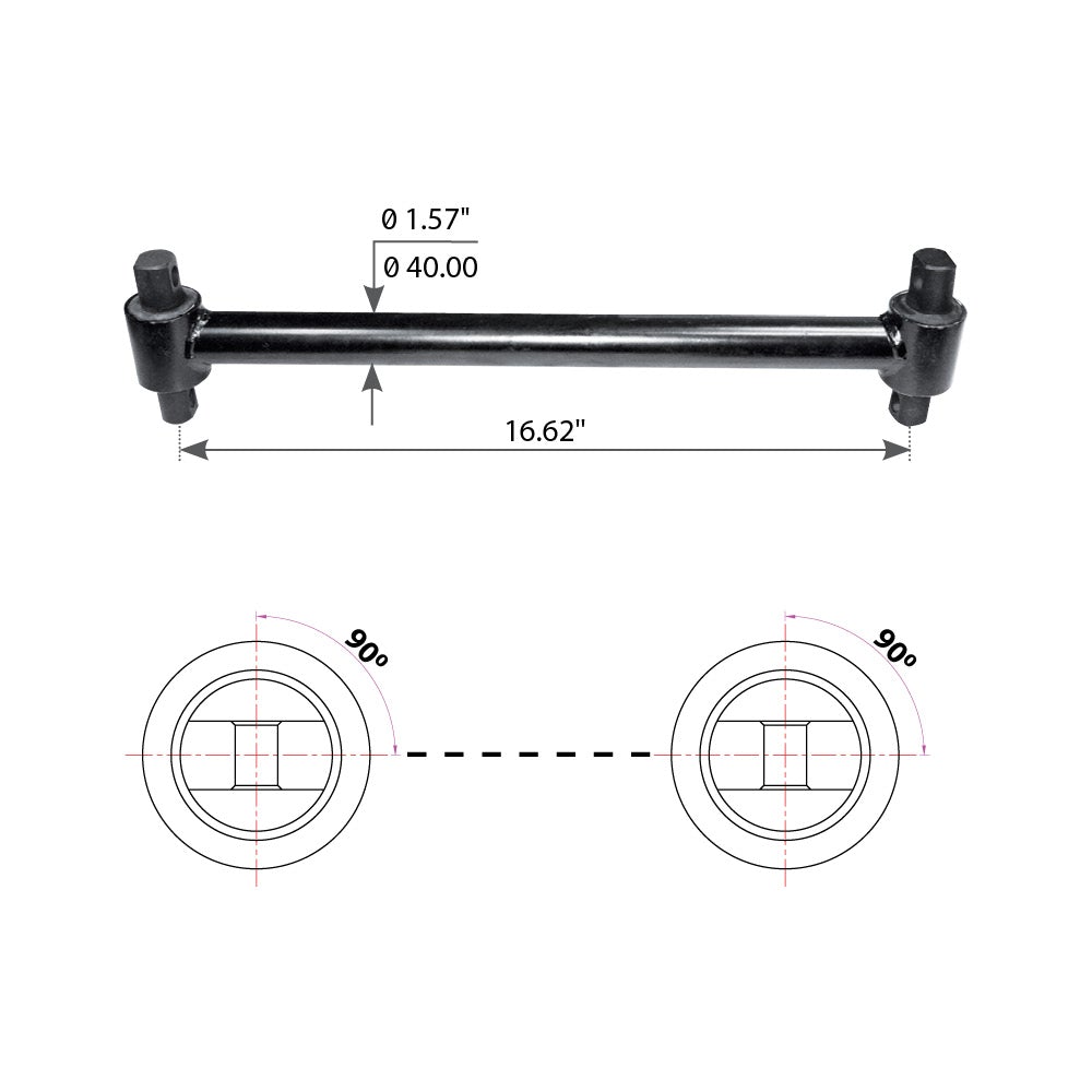 Fortpro Torque Rod with Bushing for Freightliner - Replaces 161-3053-000