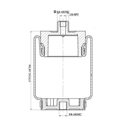 Fortpro Cab Air Spring Replaces 7064, 7075, 1S5-157 | F245649