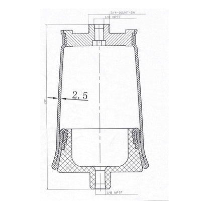 Fortpro Cab Air Spring Replaces 7007, 1S4-067, 227QS34B For Mack Trucks | F245571