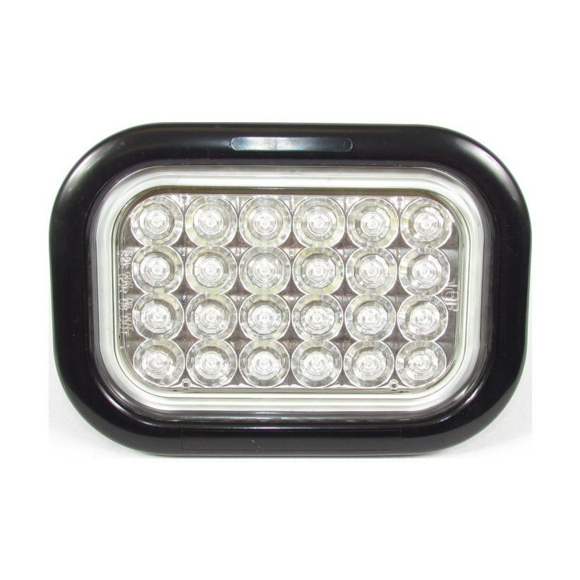 Fortpro 5 5/16" x 3 7/16" White Rectangular Backup Led Light with 24 Leds and Clear Lens | F235306