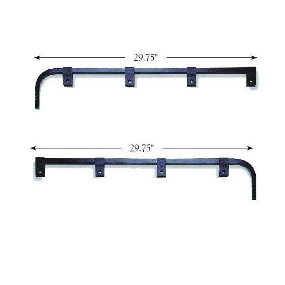 Fortpro Black Mud Flap Hanger Straight Spring Steel - No Coil - Pair | F247589