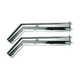 Fortpro 30" Chrome Angled Spring Loaded Mud Flap Hanger Pair - 45 Degrees - 2 1/2" Bolt Spacing | F245522