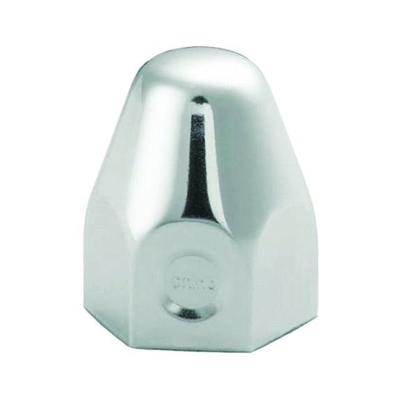 Fortpro 1 1/2" x 2" Chrome Pointed Push-On Nuts Covers - 10 Pack | F247613-10QTY