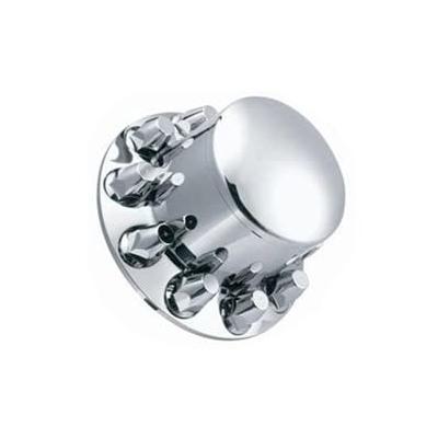 Fortpro Chrome Axle Cover Kit w/ 33mm Thread-On Nuts Covers For Semi Trucks | F247500