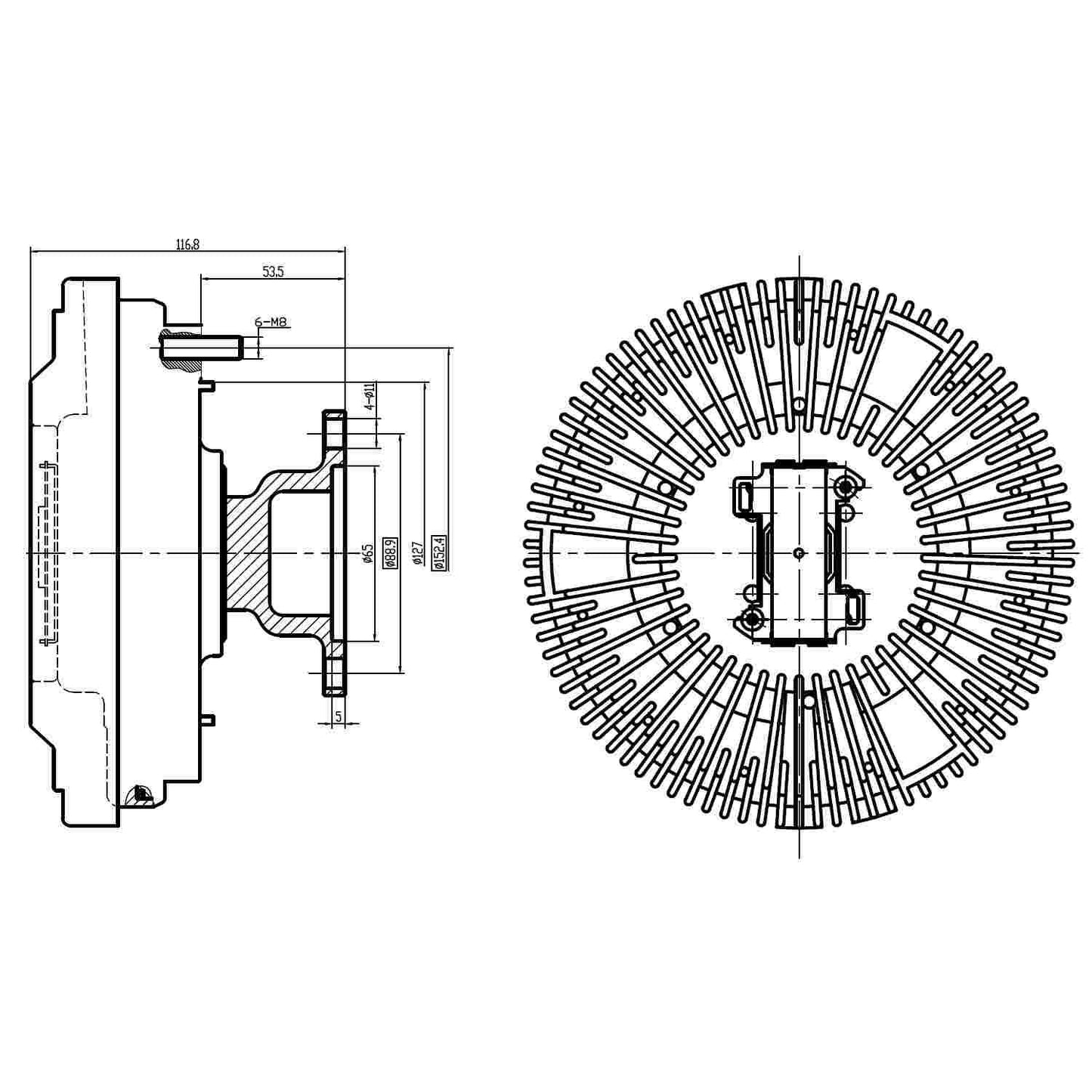 Fan Clutch For Mack E7 - Length 4.19”