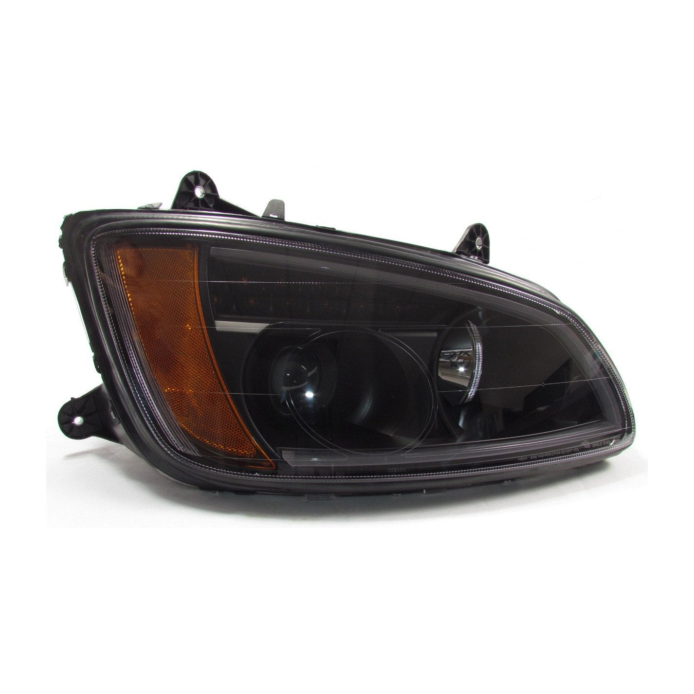 Black Projector Headlights w/LED Bar Set for Kenworth T660 - Both Sides