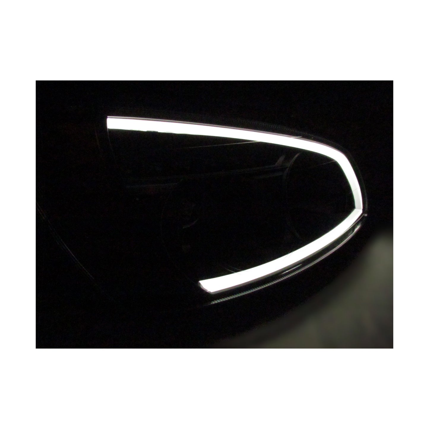 Black Projector Headlights w/LED Bar Set for Kenworth T660 - Both Sides