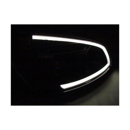 Black Projector Headlights w/LED Bar Set for Kenworth T660 - Both Sides