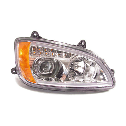 Chrome Projector Headlights w/LED Bar Set for Kenworth T660