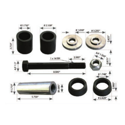 Fortpro Beam End Rebushing Kit Compatible with Peterbilt Rear Air Suspension Single/Tandem Axle Low Air Leaf Series Trucks Replaces 03AL1 | F349560