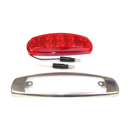 6.4" Fish Shape Red LED Marker/Clearance Light -10 Leds - 24 Volts
