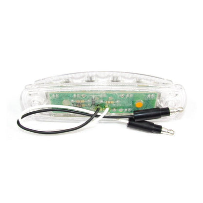 Oval Amber LED Light with Clear Lens for Side Marker Light - 10 LEDs - 24 Volts