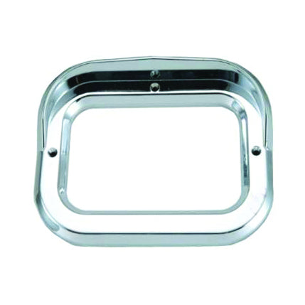 5" x 3" Rectangular Chrome Headlight Bezel with Visor