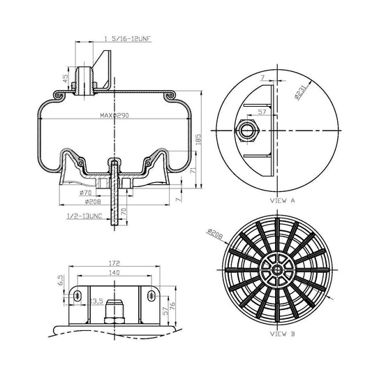 Fortpro Air Spring Replaces 9622, 1R11-221 | F245569