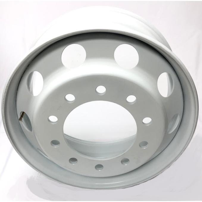 Steel Wheel 22.5" x 9" 10 Bolts - Hub Pilot - 10 Holes - White