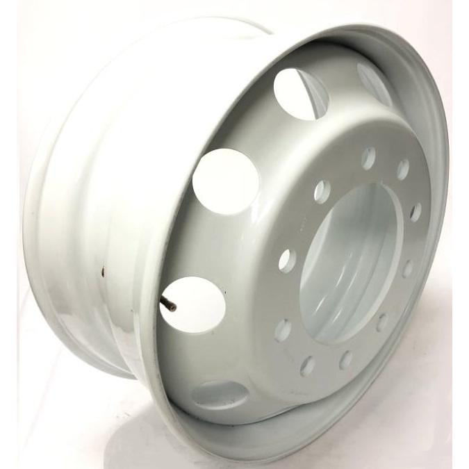 Steel Wheel 22.5" x 9" 10 Bolts - Hub Pilot - 10 Holes - White